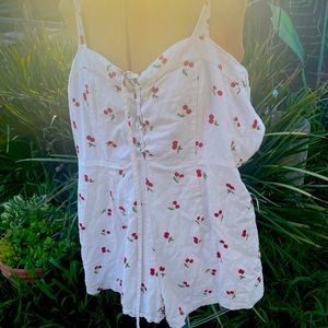 Cherry print romper